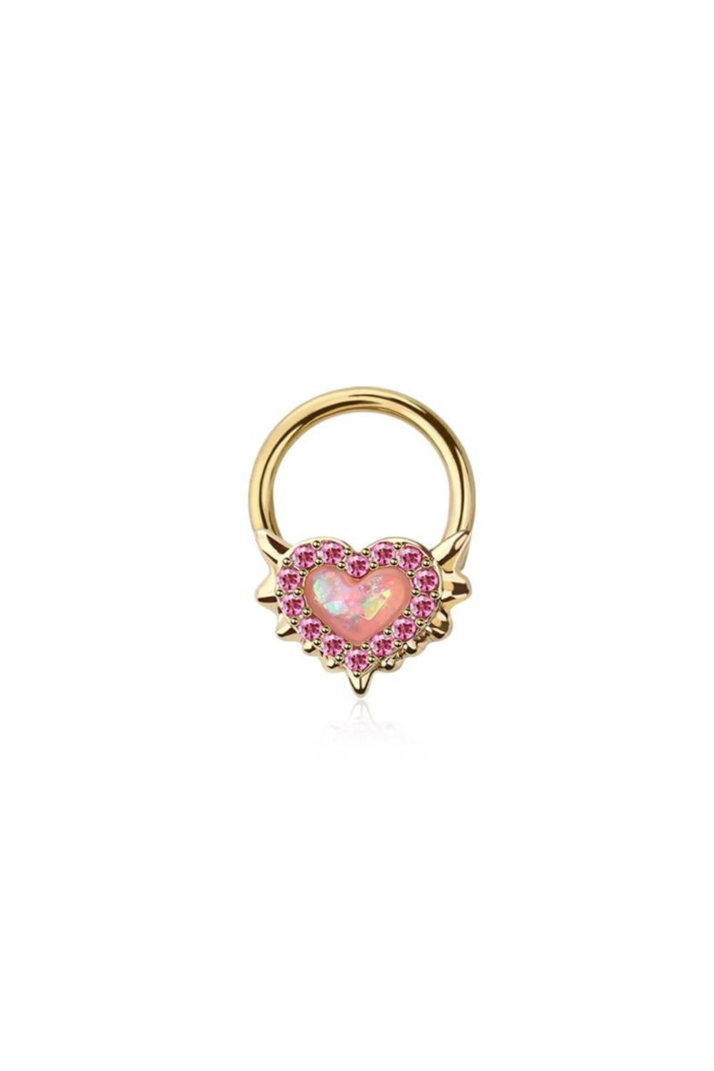 SURGICAL STEEL MERMAID HEART SEGMENT RING HOOP